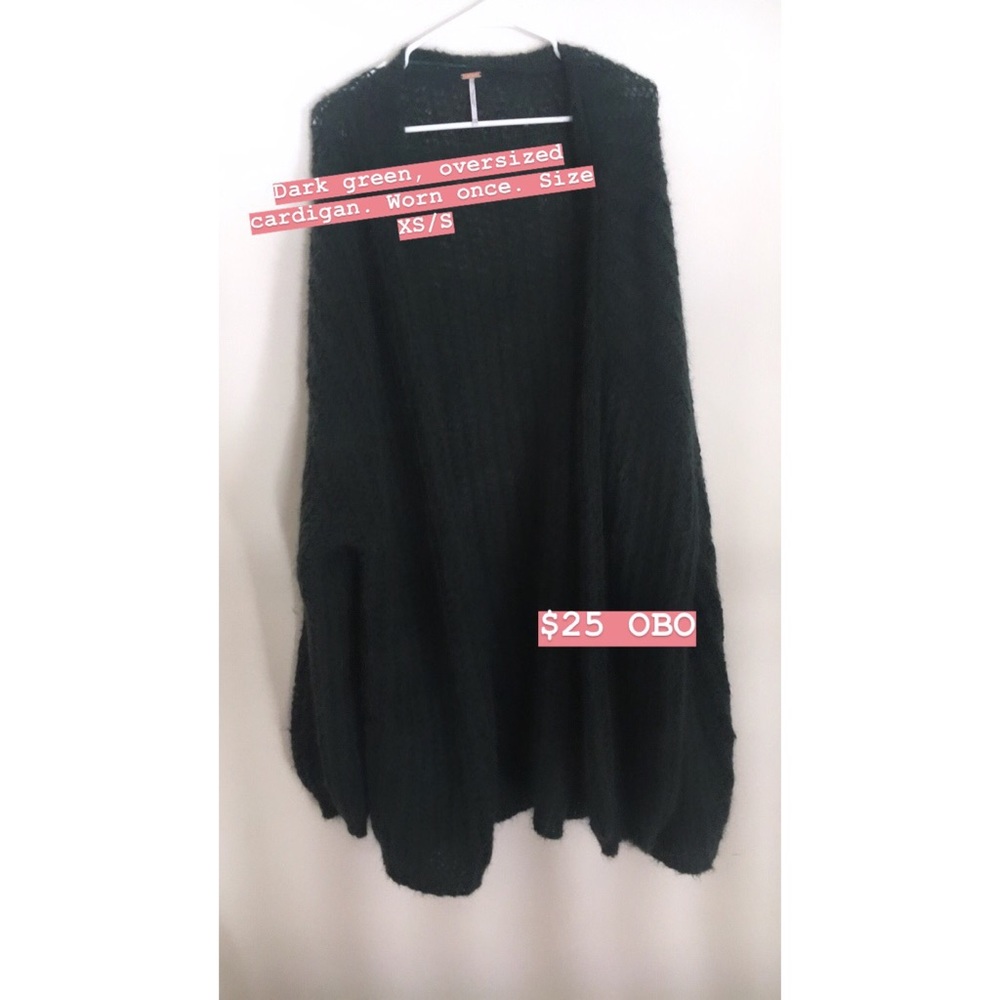 Free People dark green oversized cardigan